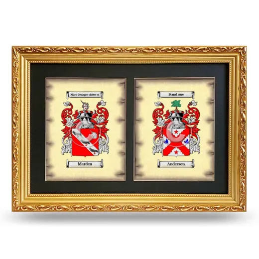 Double Coat of Arms Framed - Gold