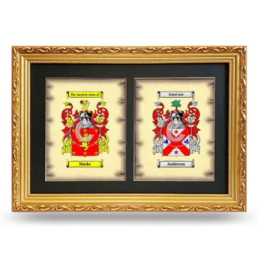 Double Coat of Arms Framed - Gold