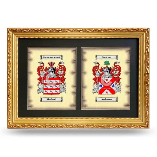 Double Coat of Arms Framed - Gold