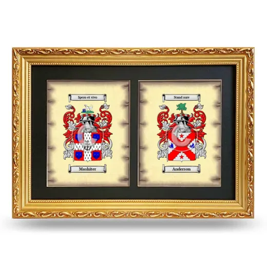 Double Coat of Arms Framed - Gold