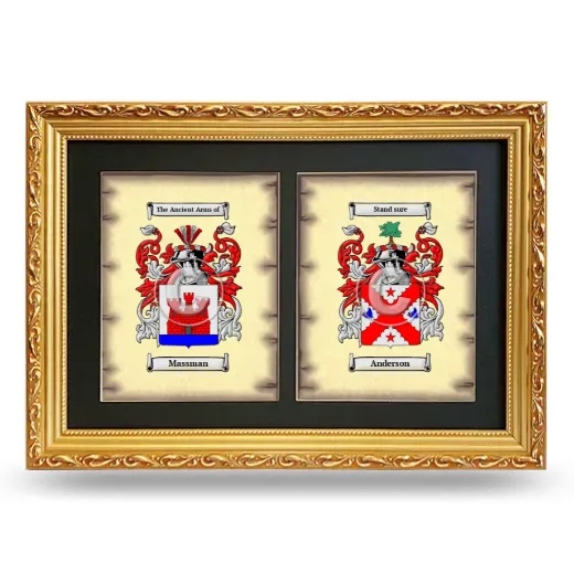 Double Coat of Arms Framed - Gold