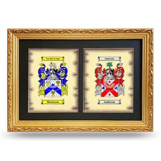Double Coat of Arms Framed - Gold