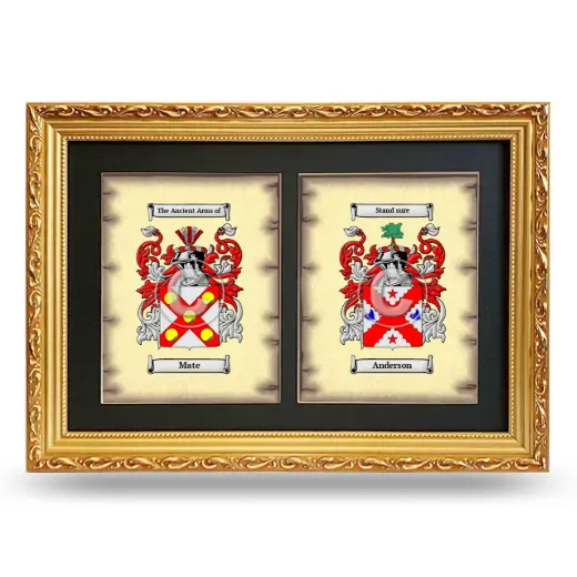 Double Coat of Arms Framed - Gold