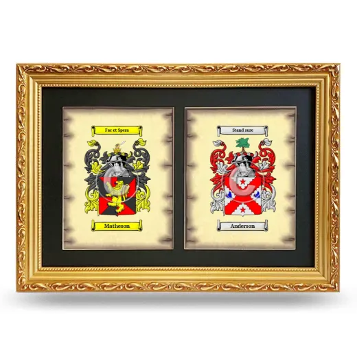 Double Coat of Arms Framed - Gold