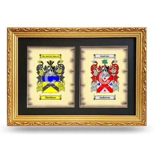 Double Coat of Arms Framed - Gold