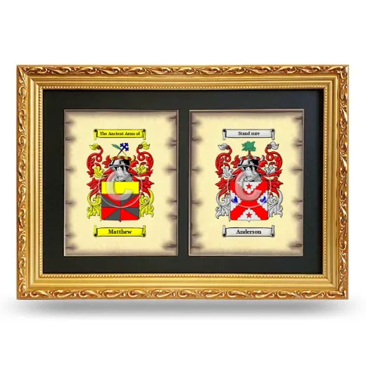 Double Coat of Arms Framed - Gold