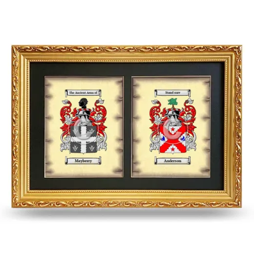 Double Coat of Arms Framed - Gold