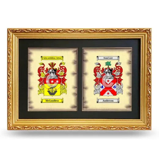 Double Coat of Arms Framed - Gold