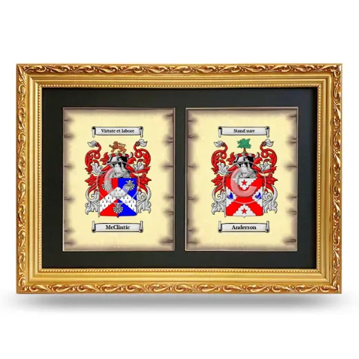 Double Coat of Arms Framed - Gold
