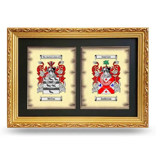 Double Coat of Arms Framed - Gold