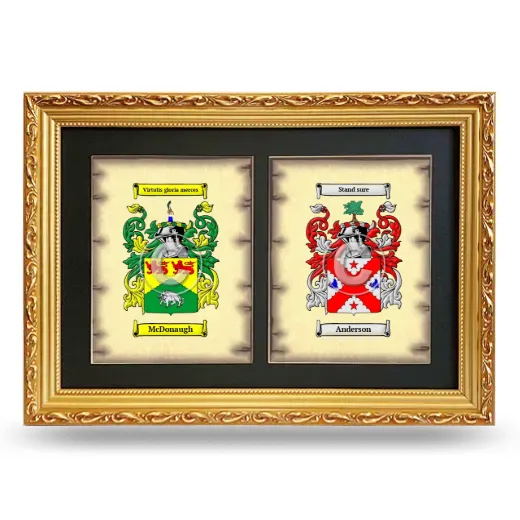 Double Coat of Arms Framed - Gold
