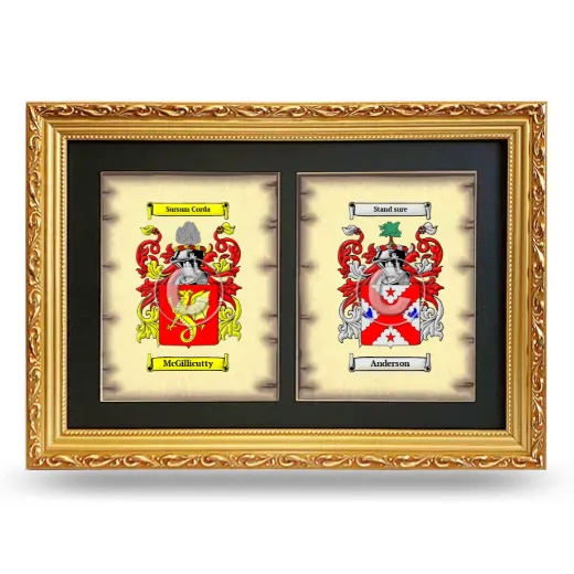 Double Coat of Arms Framed - Gold