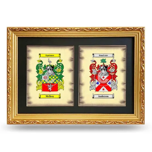 Double Coat of Arms Framed - Gold