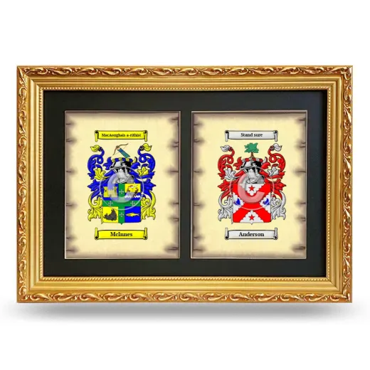 Double Coat of Arms Framed - Gold