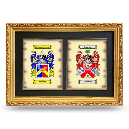 Double Coat of Arms Framed - Gold