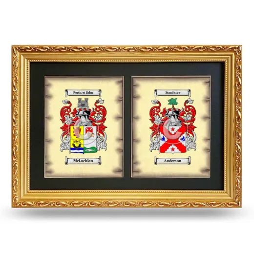 Double Coat of Arms Framed - Gold