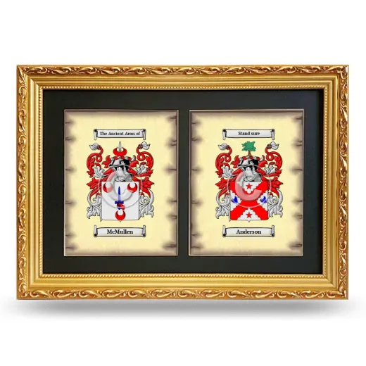 Double Coat of Arms Framed - Gold
