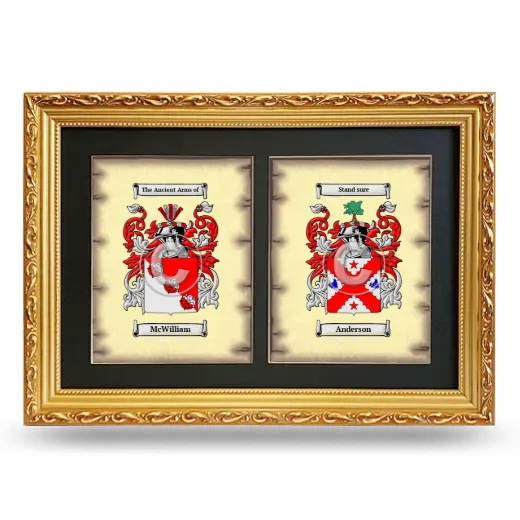 Double Coat of Arms Framed - Gold
