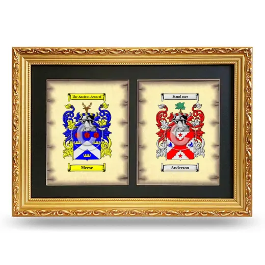 Double Coat of Arms Framed - Gold