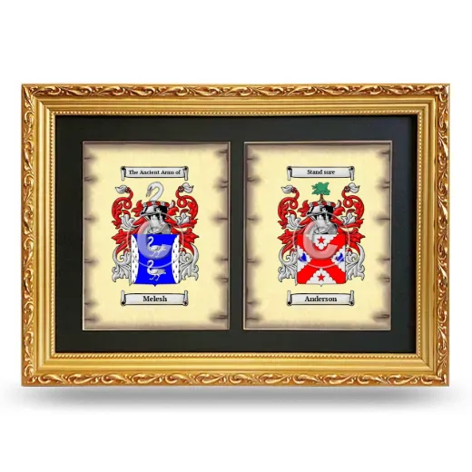 Double Coat of Arms Framed - Gold