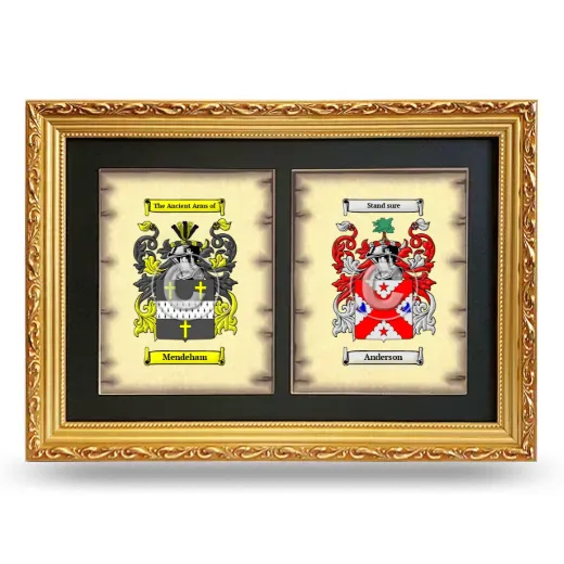 Double Coat of Arms Framed - Gold