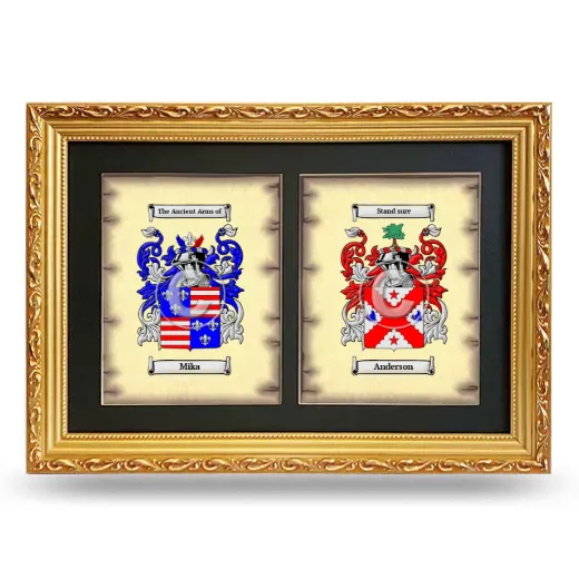 Double Coat of Arms Framed - Gold