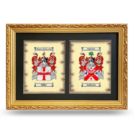 Double Coat of Arms Framed - Gold