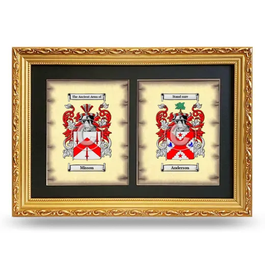 Double Coat of Arms Framed - Gold