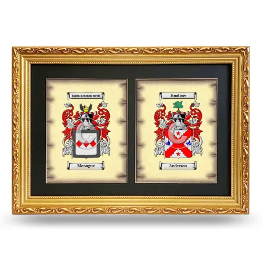 Double Coat of Arms Framed - Gold