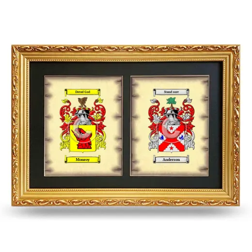 Double Coat of Arms Framed - Gold