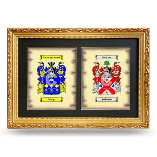 Double Coat of Arms Framed - Gold