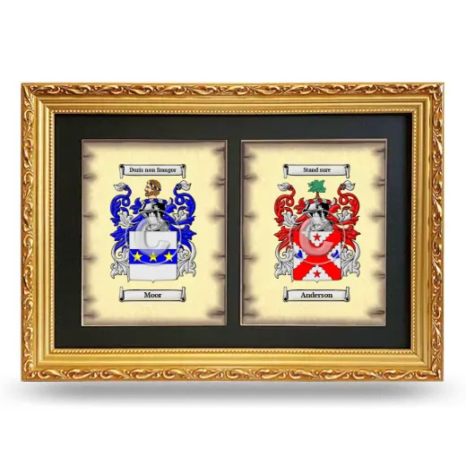 Double Coat of Arms Framed - Gold
