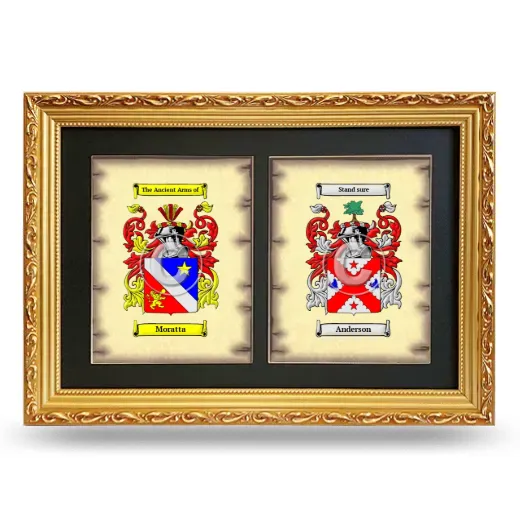 Double Coat of Arms Framed - Gold