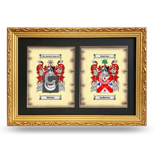 Double Coat of Arms Framed - Gold