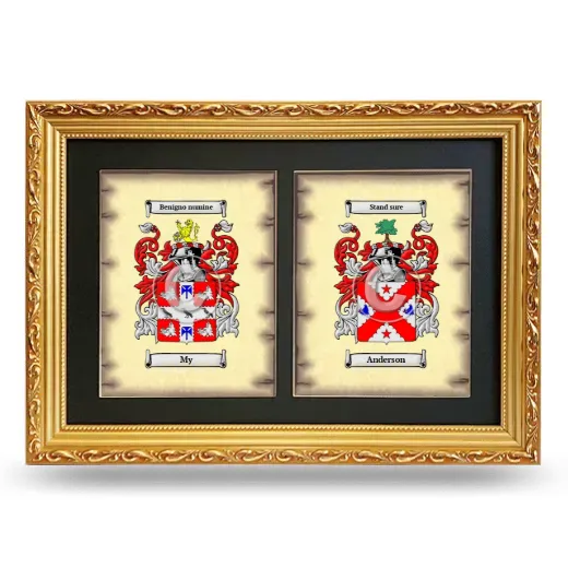 Double Coat of Arms Framed - Gold