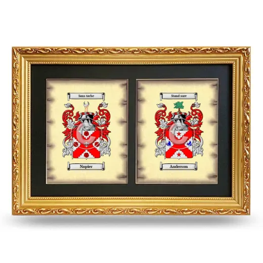 Double Coat of Arms Framed - Gold