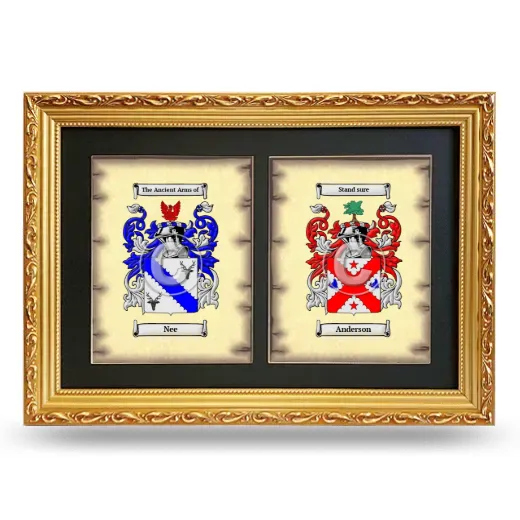 Double Coat of Arms Framed - Gold