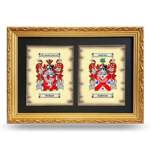 Double Coat of Arms Framed - Gold
