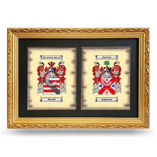 Double Coat of Arms Framed - Gold