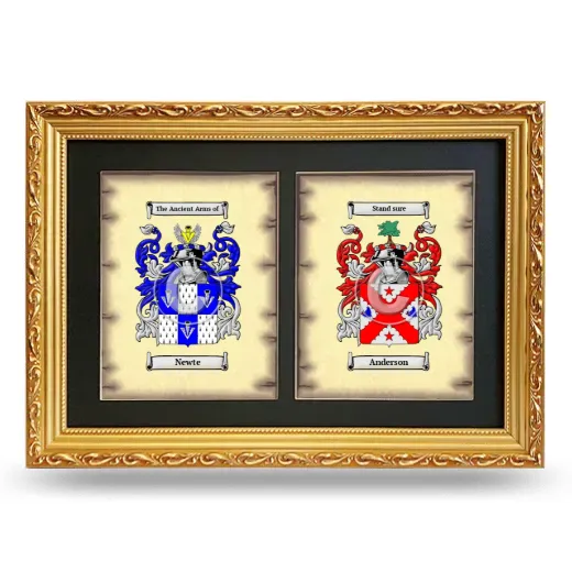 Double Coat of Arms Framed - Gold
