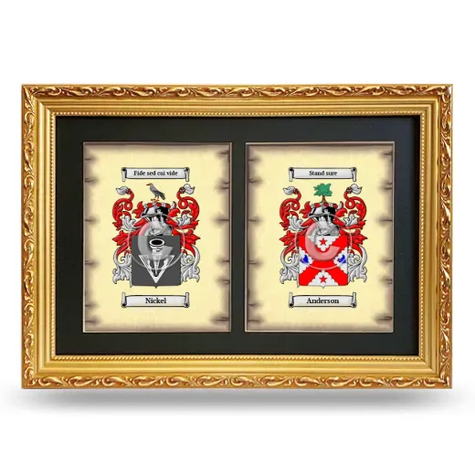 Double Coat of Arms Framed - Gold