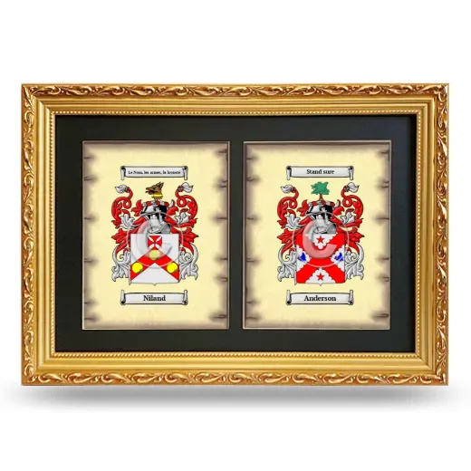 Double Coat of Arms Framed - Gold