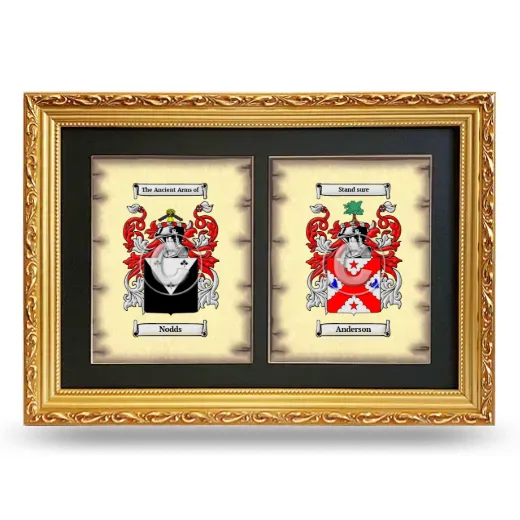 Double Coat of Arms Framed - Gold