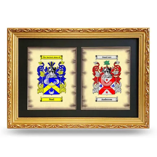 Double Coat of Arms Framed - Gold