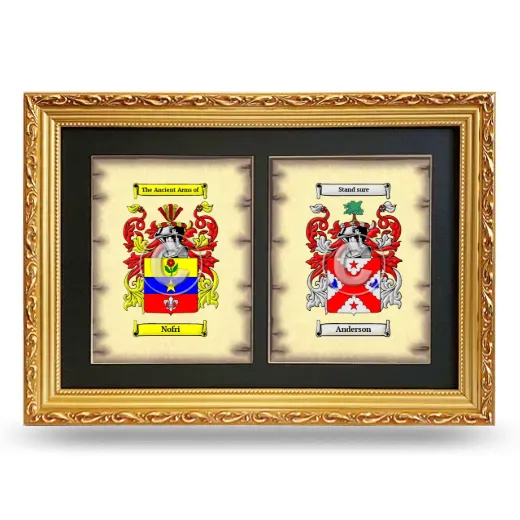 Double Coat of Arms Framed - Gold