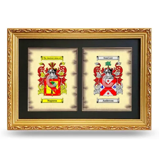 Double Coat of Arms Framed - Gold