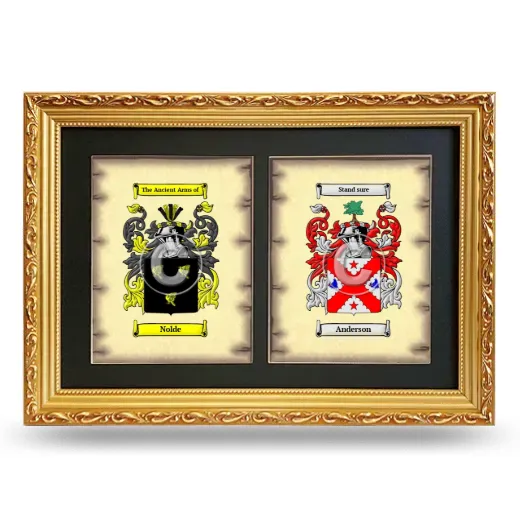 Double Coat of Arms Framed - Gold
