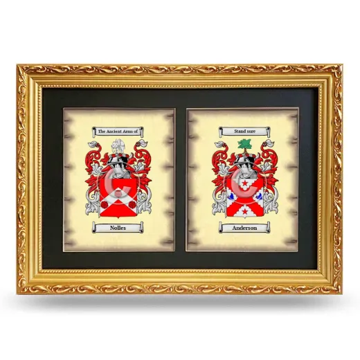 Double Coat of Arms Framed - Gold