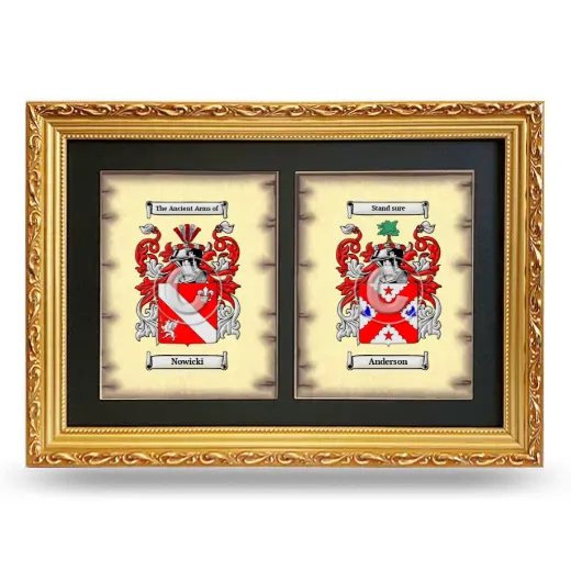 Double Coat of Arms Framed - Gold