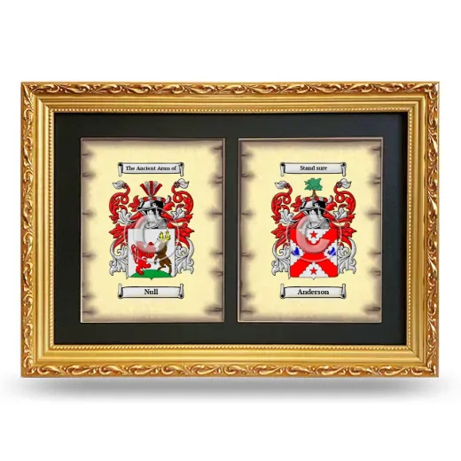 Double Coat of Arms Framed - Gold
